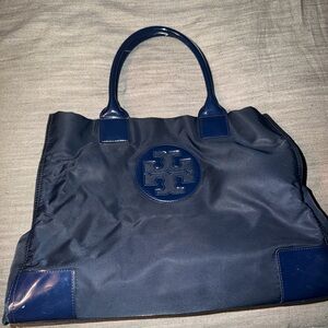 Tory Burch Dark Blue Tote with Logo